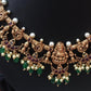 Lakshmi Devi Kemp necklace with green bead drops NC199