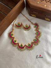 Ahmedabadi jadau kundan half moon pendants necklace NC554