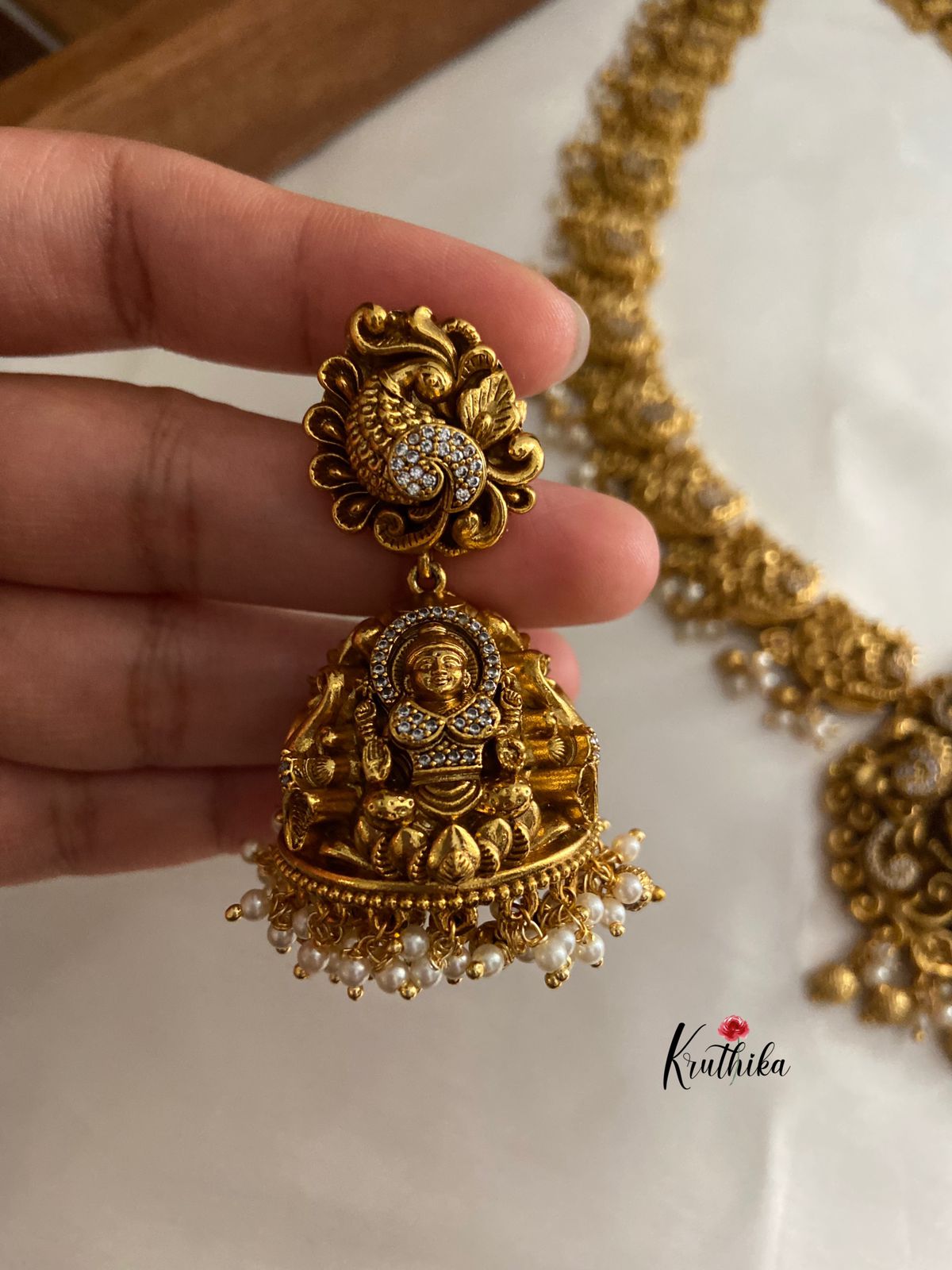 Premium polish Lakshmi Devi AD bridal Haaram LH236