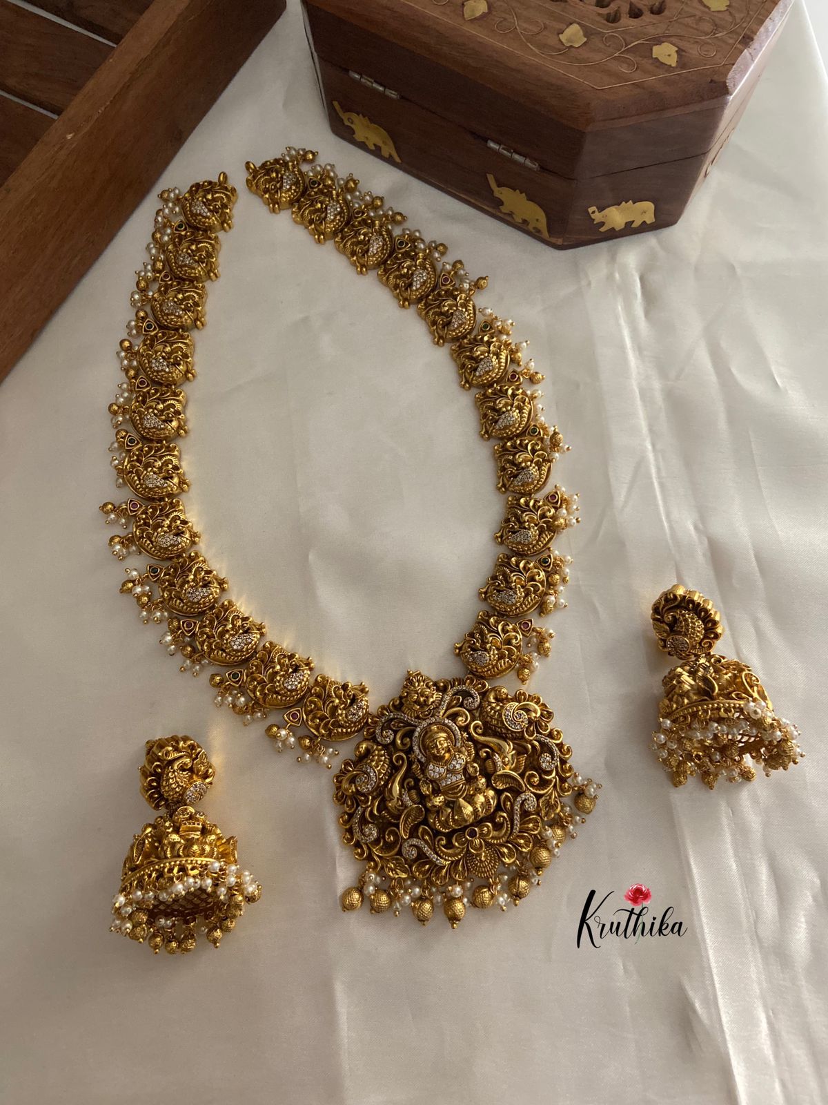 Premium polish Lakshmi Devi AD bridal Haaram LH236