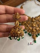 Grand LakshmiDevi green bead drops choker NC566