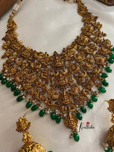 Grand LakshmiDevi green bead drops choker NC566