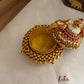 Golden beads peacock kumkuma bharini K1