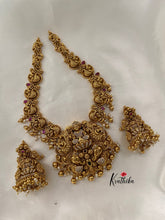 Premium polish Lakshmi Devi peacock bridal necklace NC617