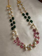 Simple two layer pearls & beads maala NC621
