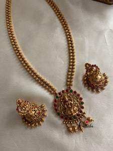 Golden beads maala with Lakshmi pendant LH303