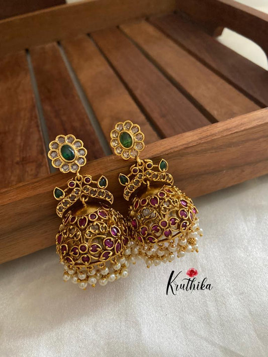 Kemp uncuts peacock jhumkas E215