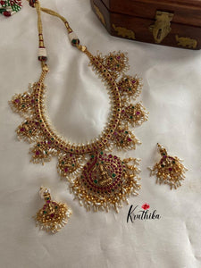 Lakshmi Devi Guttapoosalu necklace with rice pearls NC624