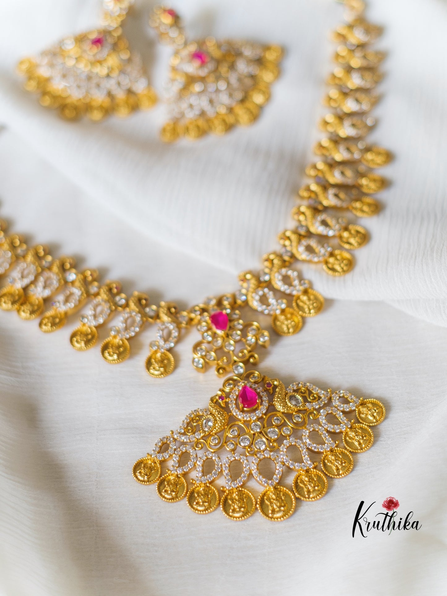 Kasu peacock CZ necklace NC255