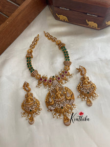 Emerald Lakshmi Peacock Necklace NC655