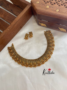 Simple antique floral necklace NC657