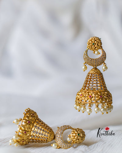AD flower bell shape jhumkas E189