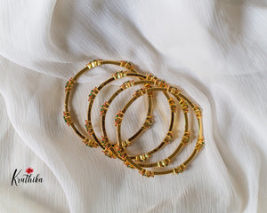 Simple stone bangles set of four B64