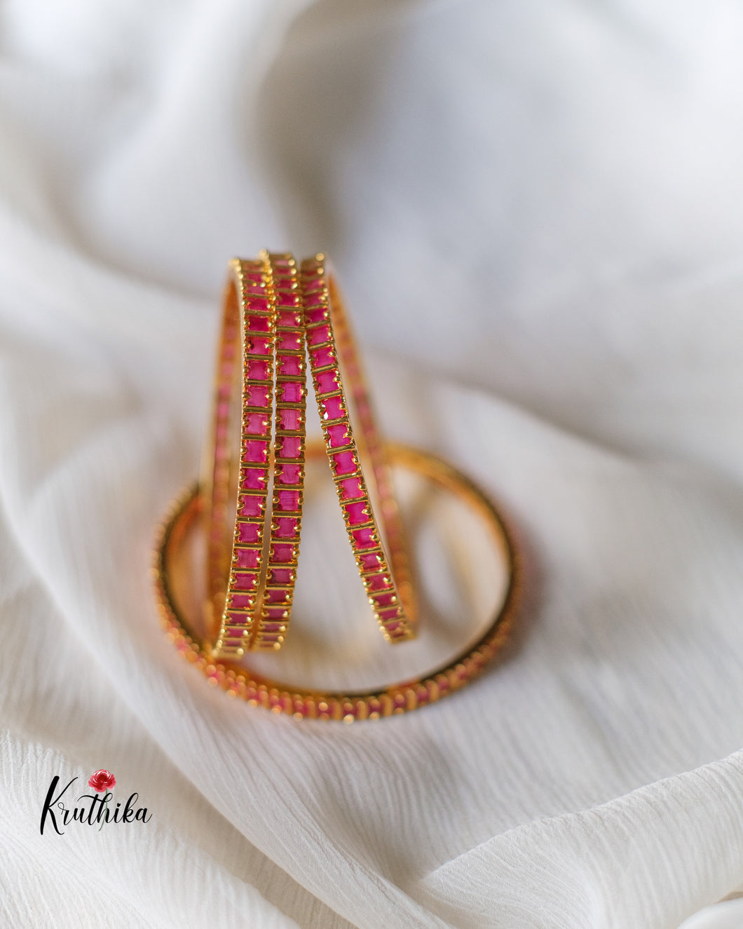 Ruby bangles set of four B66