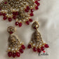 Victorian maroon beads Peacock Goddess choker NC774
