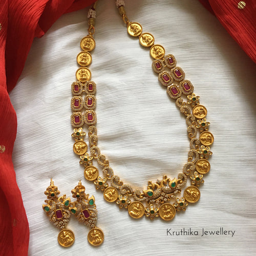 Two layer kasu AD necklace set NC31