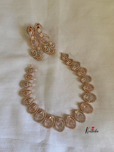 Trendy Rose gold AD necklace NC312