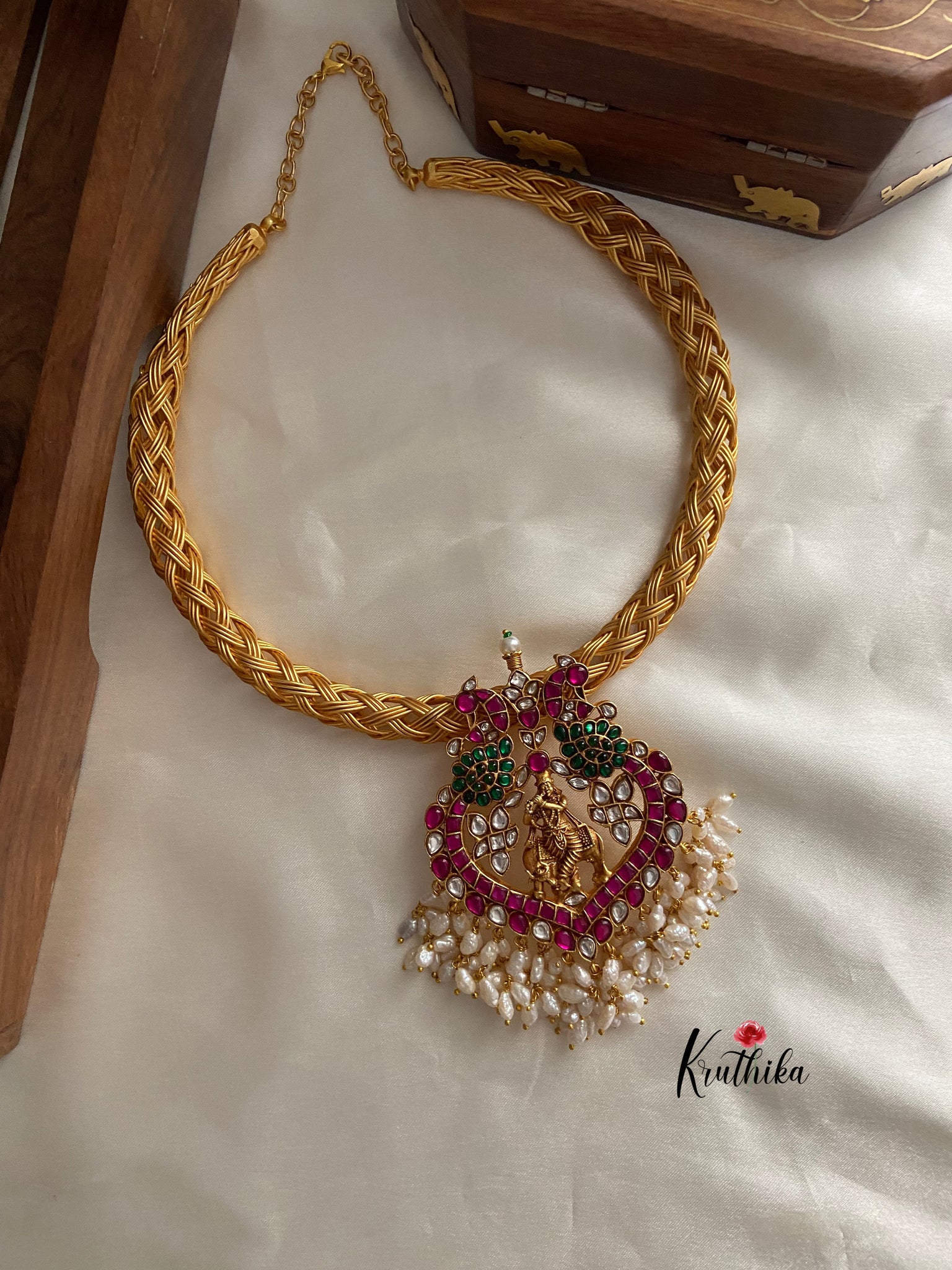 Classic Real Temple Jewellery Adigai Necklace Online|Kollam Supreme