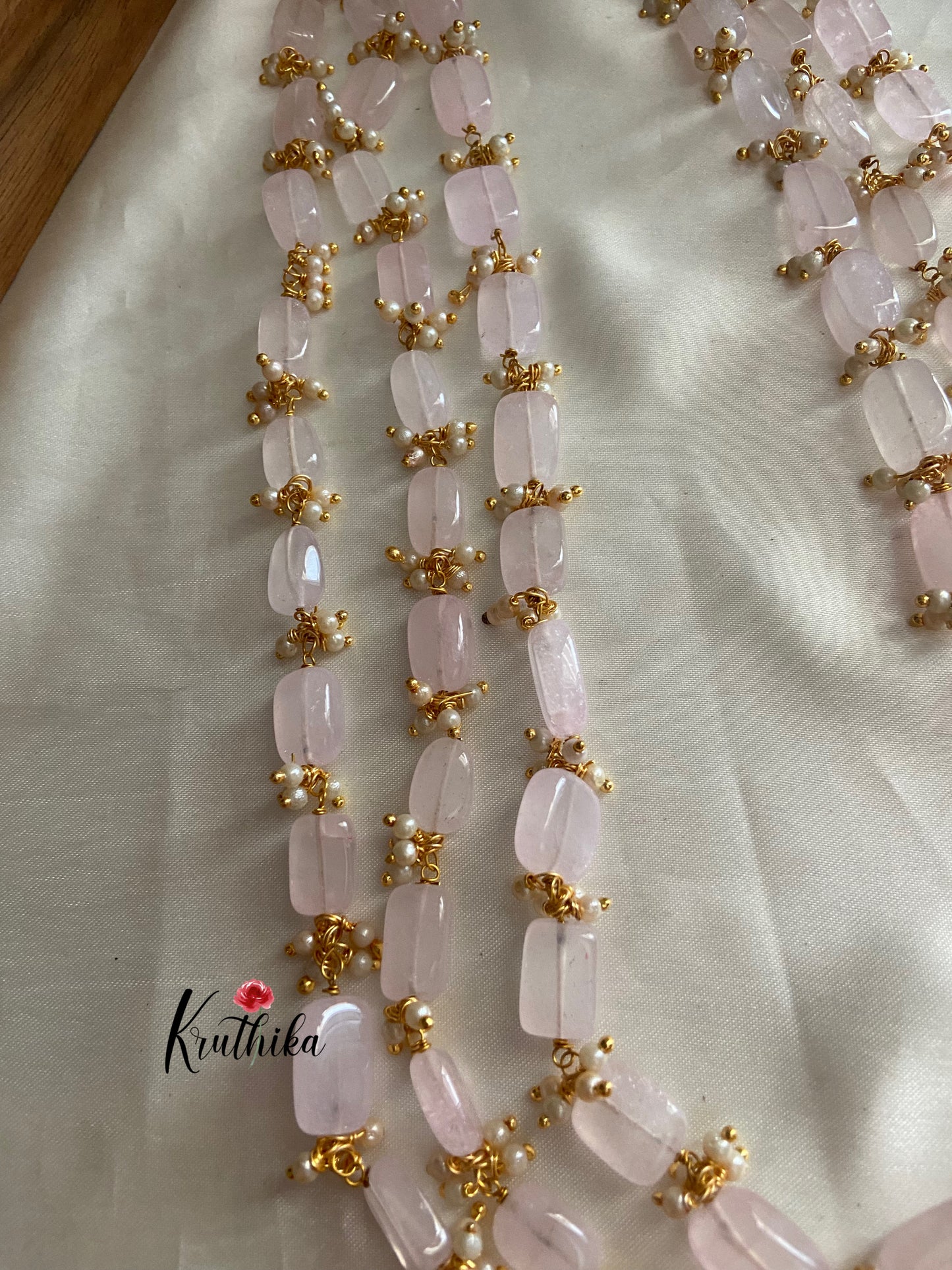 Three lines beads pearls maala LH416 (6 colors available)
