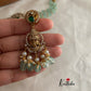 Victorian mint beads Peacock Goddess choker NC773