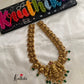 Premium polish Lakshmi Devi peacock green bead drops Haaram LH380