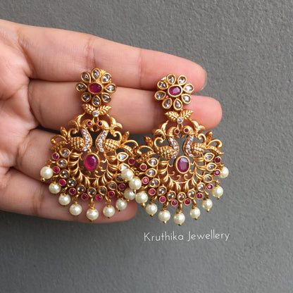 Peacock stone earrings E57