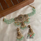 Victorian mint beads Peacock Goddess choker NC773