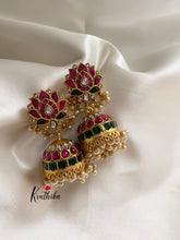 Premium quality kundan jadau Lotus Jhumkas E198