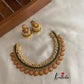 Cluster pearl emerald kasu choker NC769