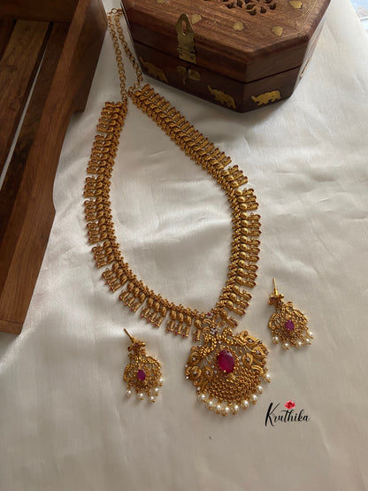 Antique peacock long Haaram LH246