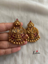 Peacock flower kemp Lakshmi Devi earrings E173
