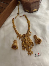 Antique finish Lakshmi peacock necklace NC781