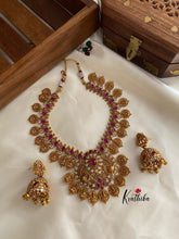 Kasu kemp necklace with Jhumkas NC527