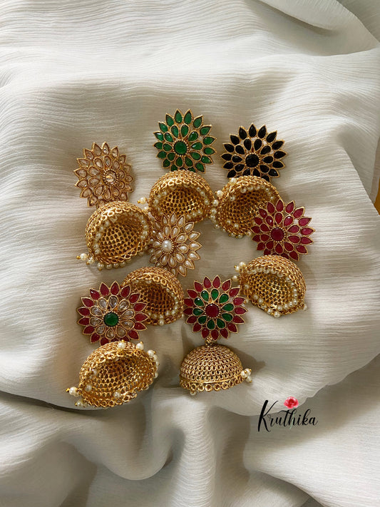 Stone chakra Jhumkas E149