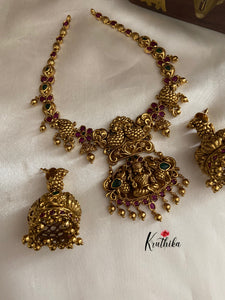 Simple AD flower Lakshmi necklace NC581