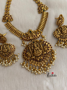 Antique finish Lakshmi Devi kemp necklace NC384