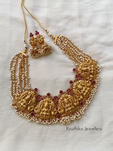 Grand pancha Lakshmi Kempu necklace NC126