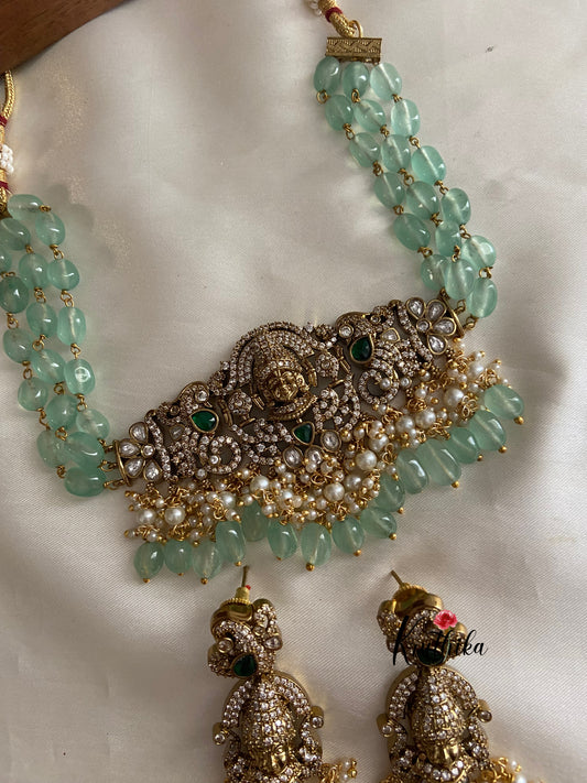 Mint beads Victorian Goddess choker NC768 (small size)