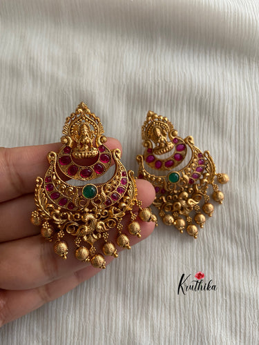 Voylla Golden Brass Southern Bling Goddess Lakshmi Earrings for Women :  Amazon.in: Fashion