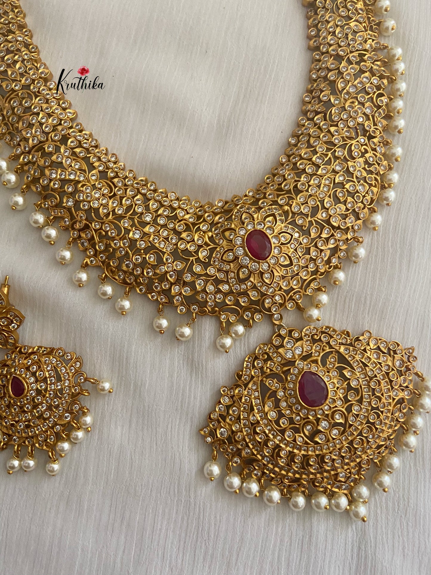 Grand stone cutwork bridal Haaram LH4