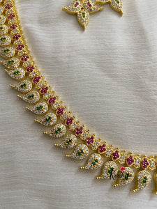 Gold finish CZ mango haaram LH172
