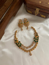 Two layer AD peacock necklace NC522