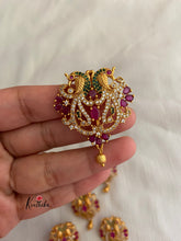 Multi stone peacock Jada billalu, bridal hair accessories J7