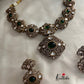 Victorian green stones CZ necklace NC800