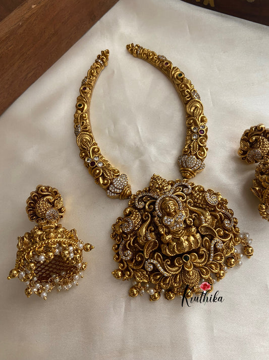Premium polish Lakshmi devi pipe necklace NC753