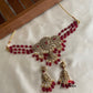 Victorian maroon beads Peacock Goddess choker NC774
