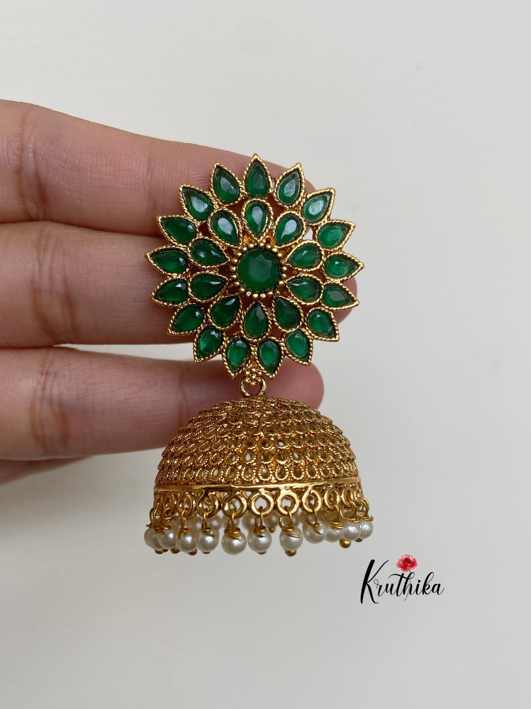 Stone chakra Jhumkas E149