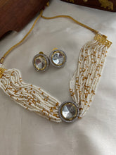 Pearls choker with AD pendant NC689