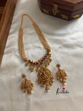 Pearls bunch haaram with AD Lakshmi pendant LH318