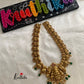 Premium polish Lakshmi Devi peacock green bead drops Haaram LH380